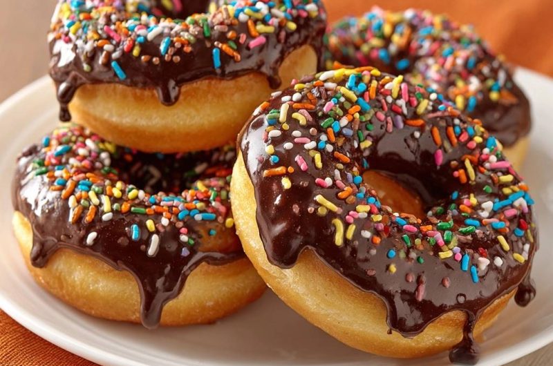 Klassische Schokoladen-Donuts