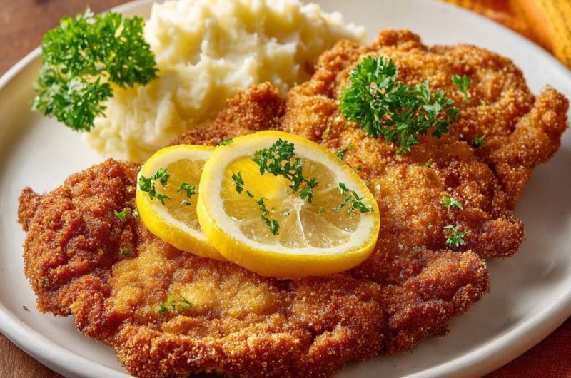 Klassisches Wiener Schnitzel mit Kartoffelstampf