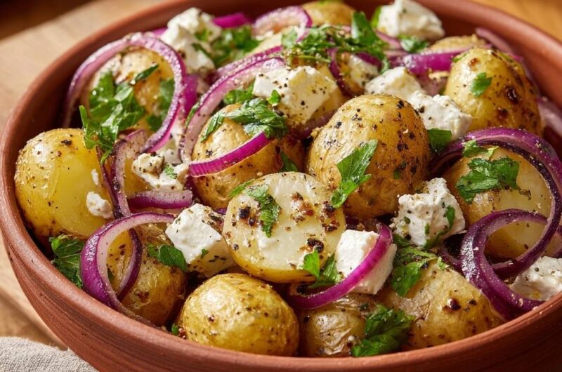 Mediterraner Röstkartoffelsalat mit Feta