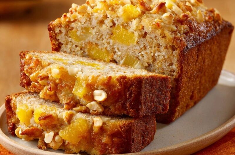 Saftiger Ananas-Nuss-Kuchen