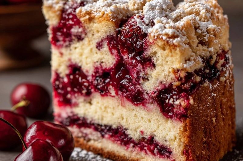 Saftiger Kirsch-Streuselkuchen (Der Anti-Matsche-Boden)