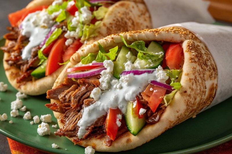Saftiges Gyros-Fladenbrot mit Sesam