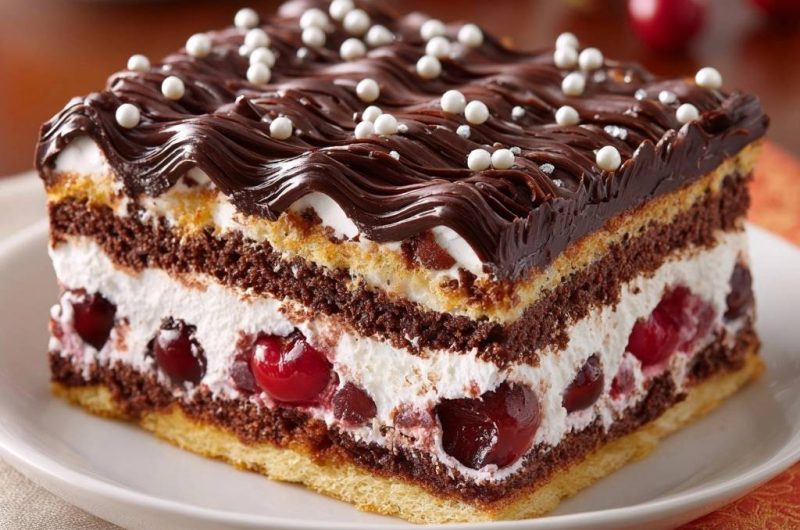 Schoko-Kirsch-Schnitten mit Versiegelungstechnik