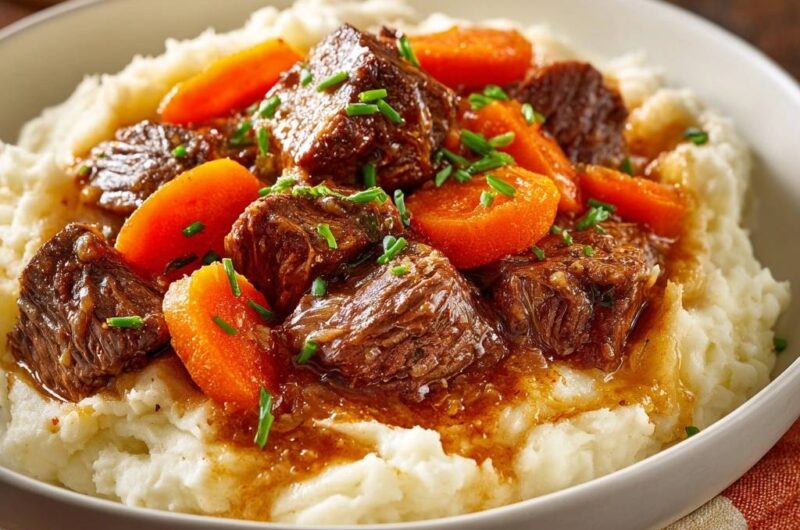 Zartes Rindergulasch mit Kartoffelstampf