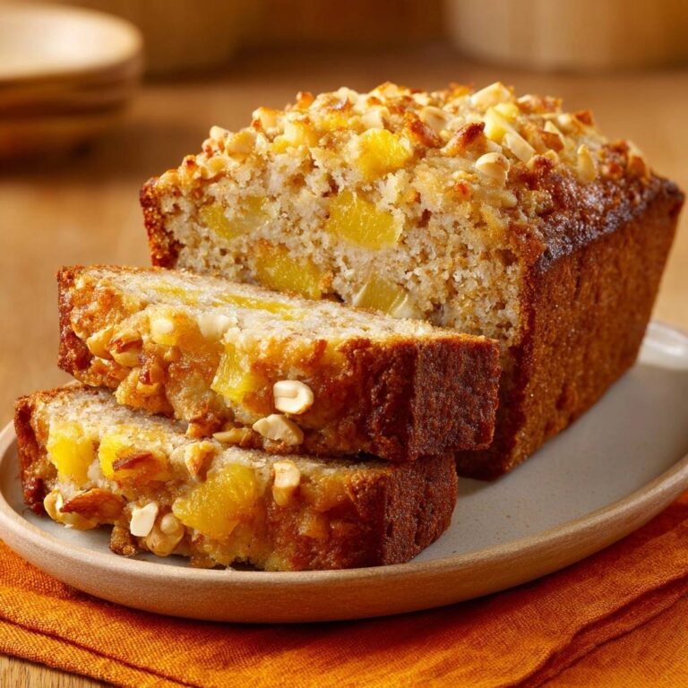 Saftiger Ananas-Nuss-Kuchen mit Anschnitt, der die fruchtige Ananas und die knackigen Nüsse im Inneren zeigt.