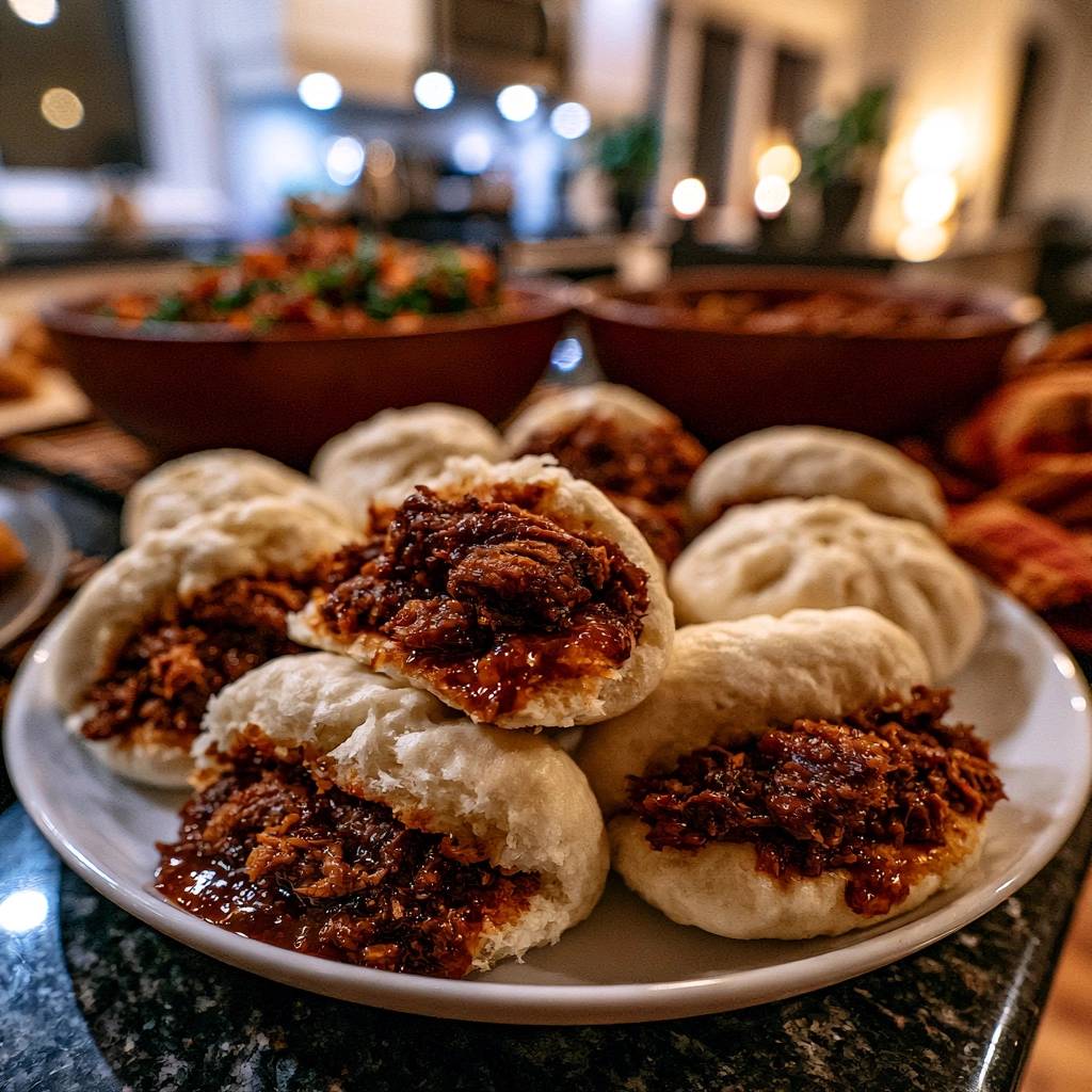 Saftige BBQ Pulled Beef Bao Buns
