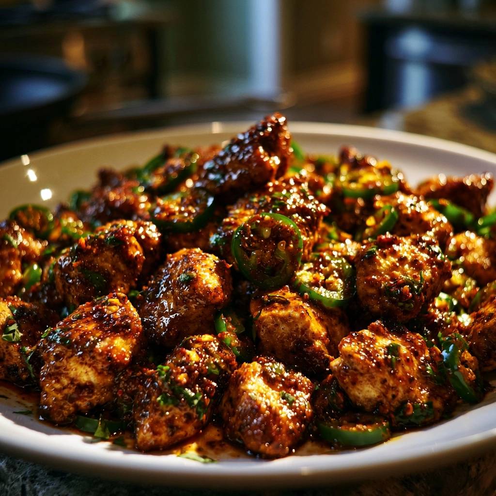 Würziges Sticky-Hähnchen mit Jalapeños