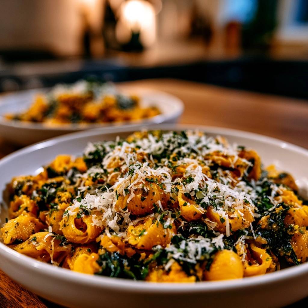 Cremige Kürbis-Pasta mit Kräutern