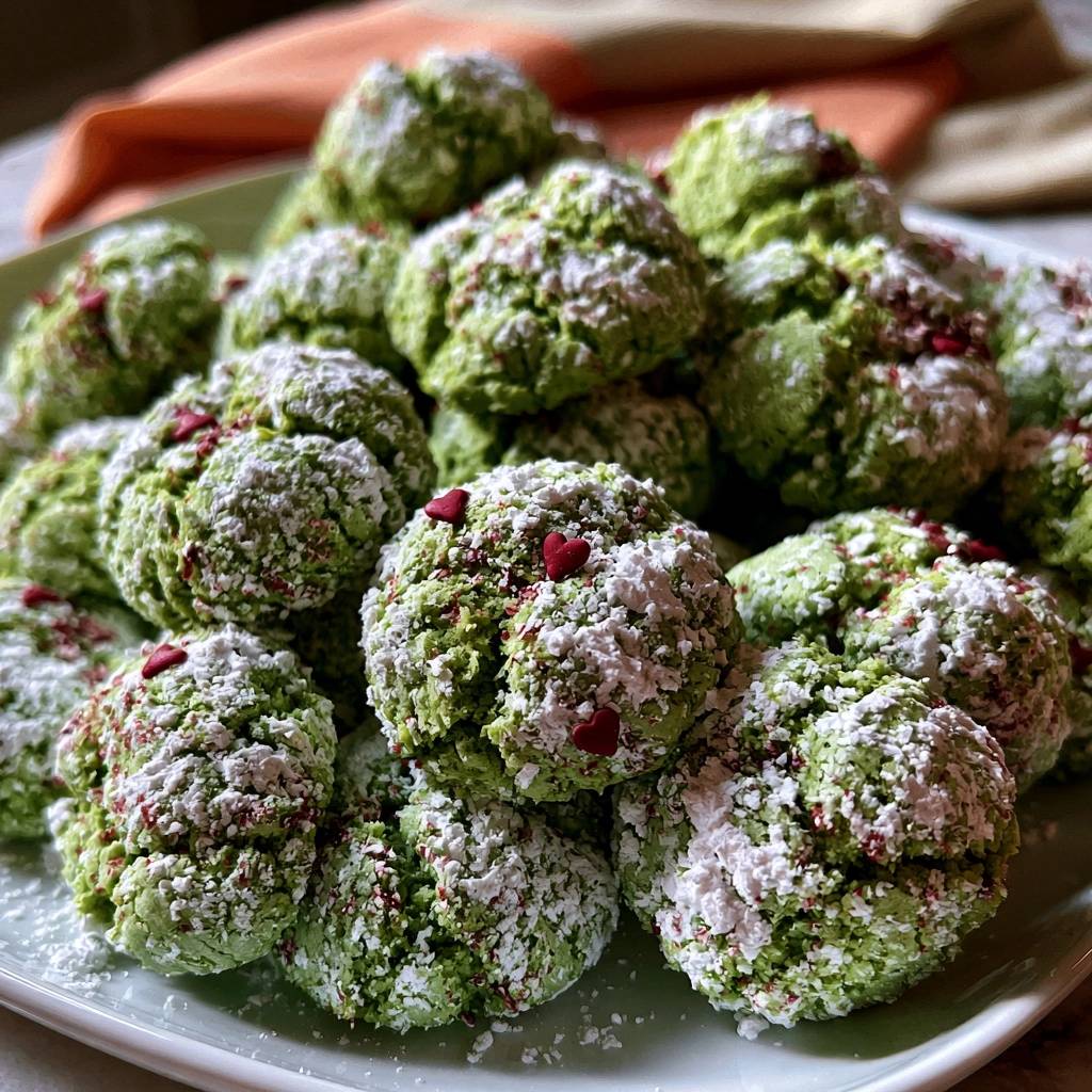 Pistazien-Wölkchen mit Puderzucker