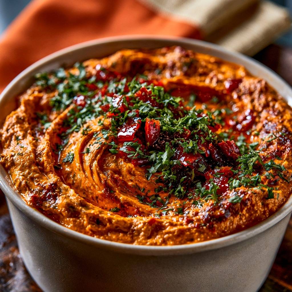 Cremiger Paprika-Walnuss-Dip