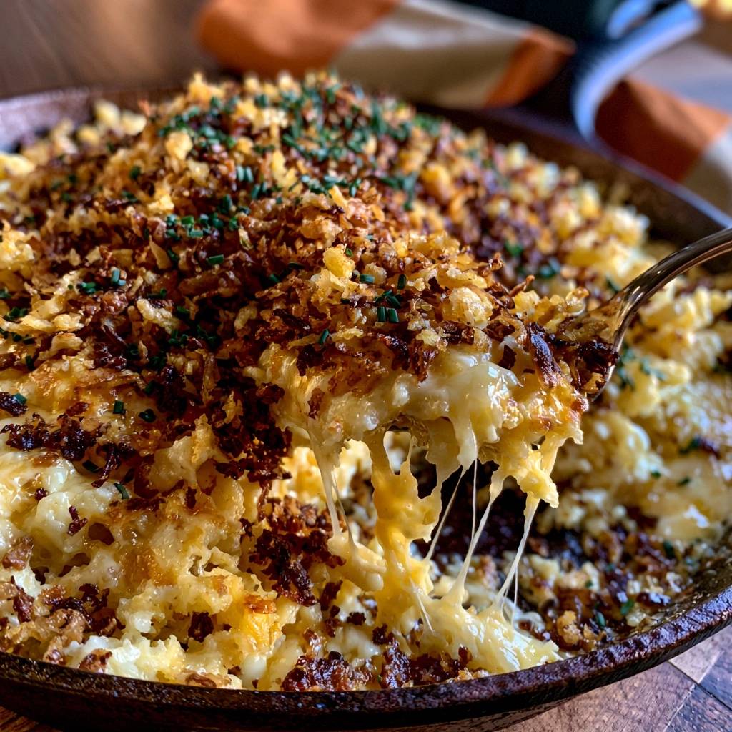 Goldbraune Käsespätzle aus der Pfanne (Endlich knusprige Kruste!)