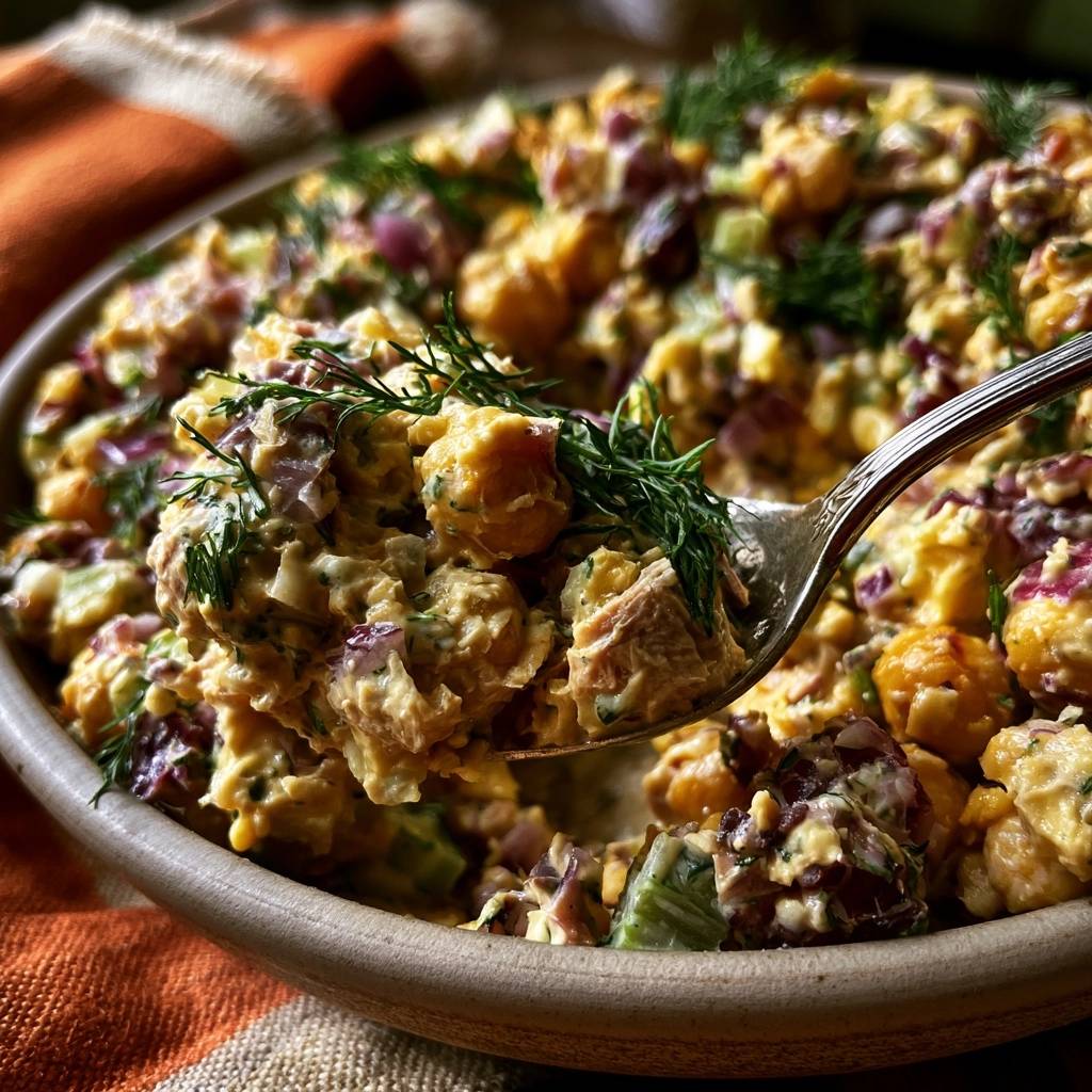 Cremiger Kichererbsen-Thunfisch-Salat