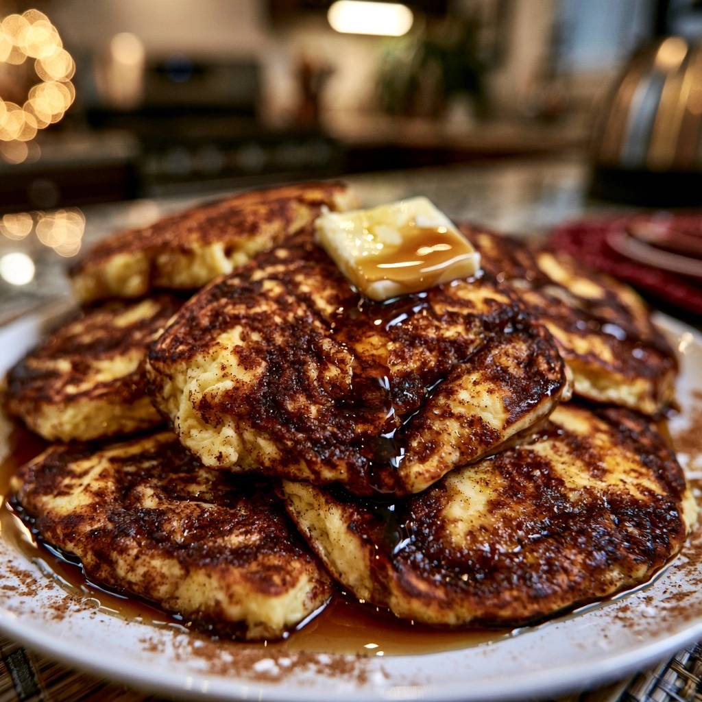 Goldbraune Zimt-Krusten-Pancakes