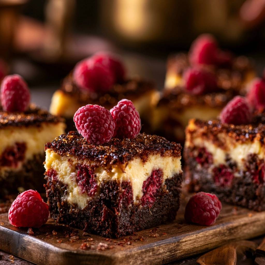 Cremige Himbeer-Käsekuchen-Brownies