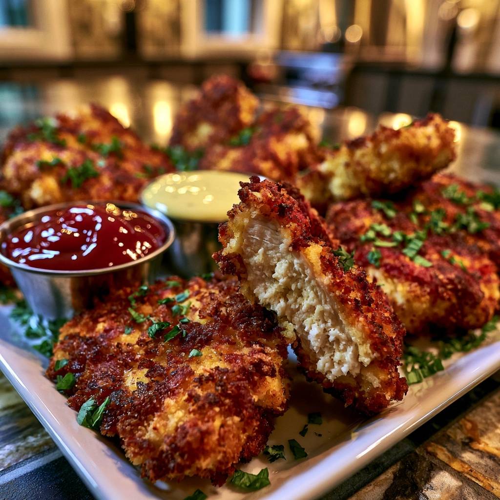 Goldbraune Panko-Hähnchen-Nuggets