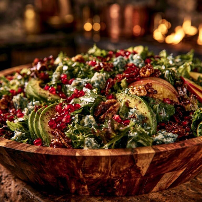 Avocado-Granatapfel-Salat mit karamellisierten Walnüssen