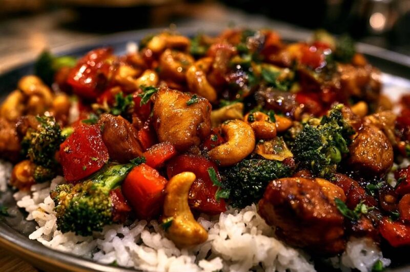 Cashew-Hähnchen mit Brokkoli