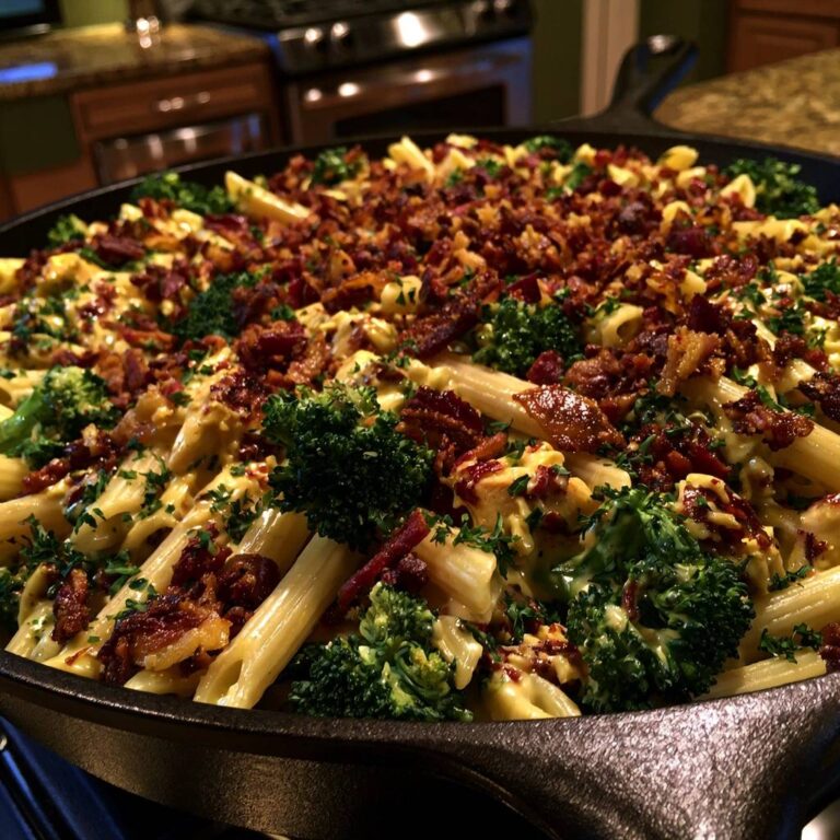 Cremige Brokkoli-Bacon-Pasta aus der Pfanne