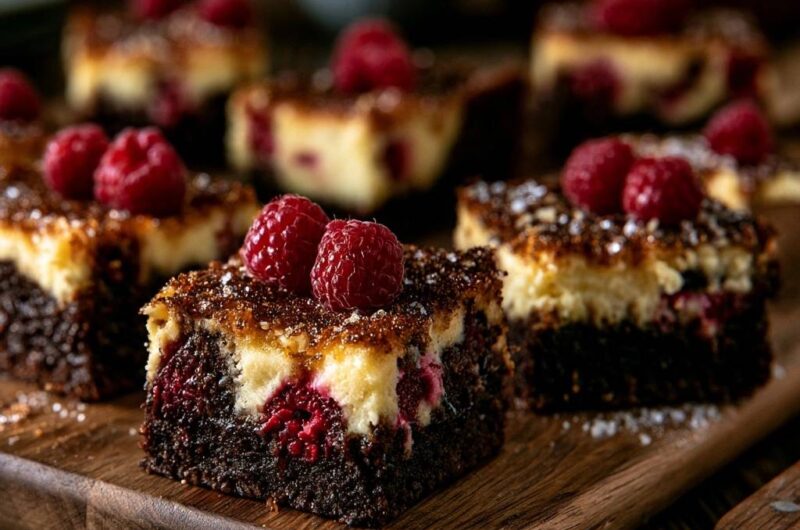 Cremige Himbeer-Käsekuchen-Brownies