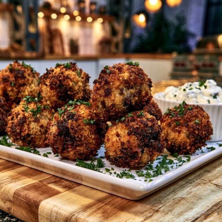 Goldbraune Bacon-Käsebällchen: Ultra-knusprige Panade