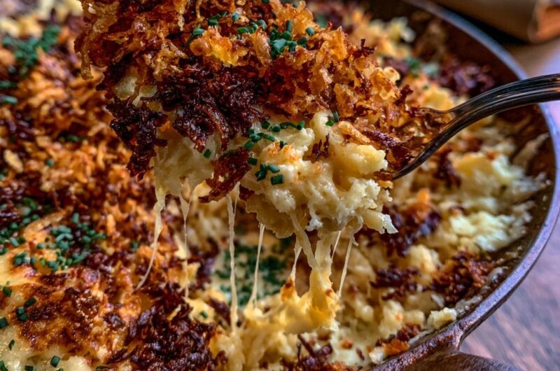 Goldbraune Käsespätzle aus der Pfanne (Endlich knusprige Kruste!)