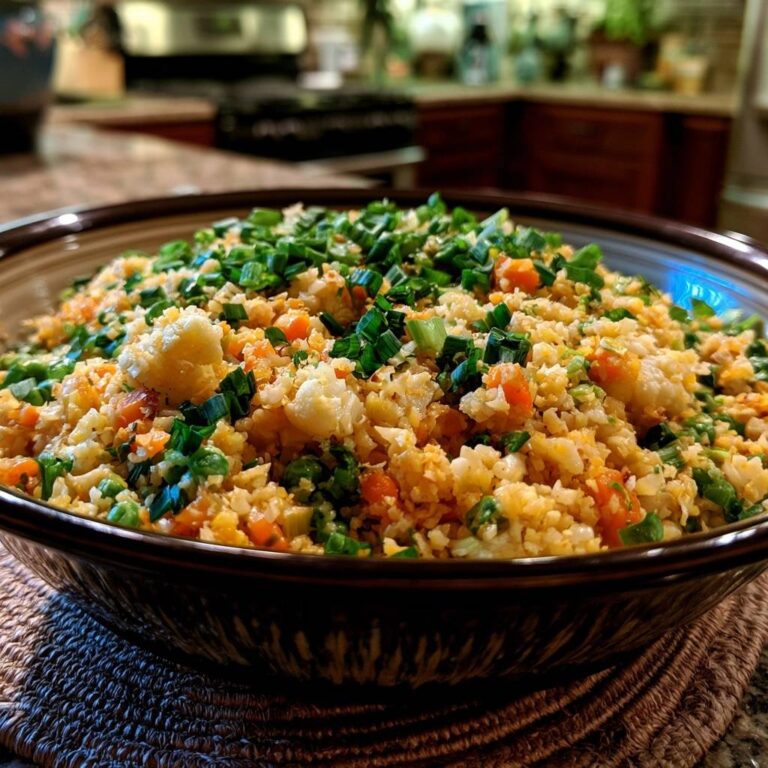 Herzhafter Blumenkohl-Reis mit Gemüse: Low-Carb-Rezept
