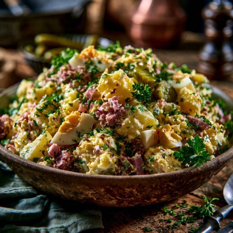 Klassischer Kartoffelsalat mit Ei und Schinken: Das Rezept