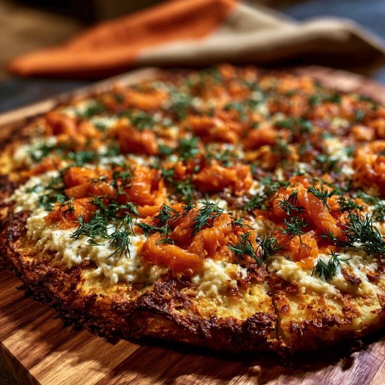 Knusprige Kartoffel-Rösti-Pizza mit Räucherlachs