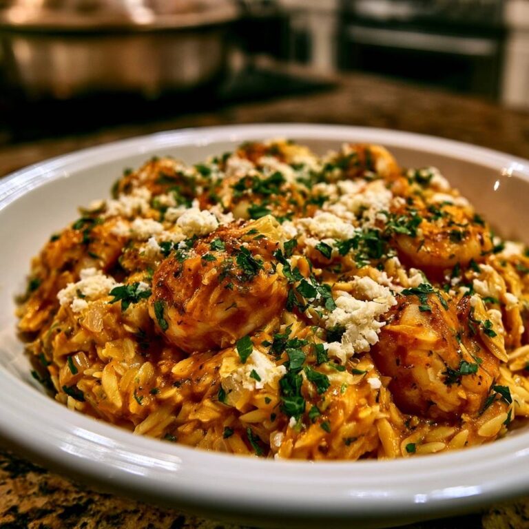Mediterrane Garnelen-Orzo-Pfanne: Cremig & perfekt al dente