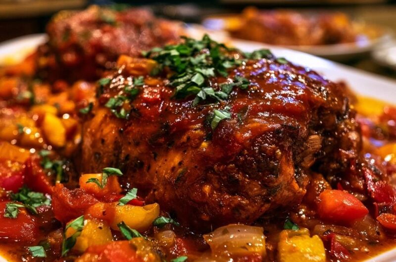 Mediterrane Hähnchenpfanne mit Paprika