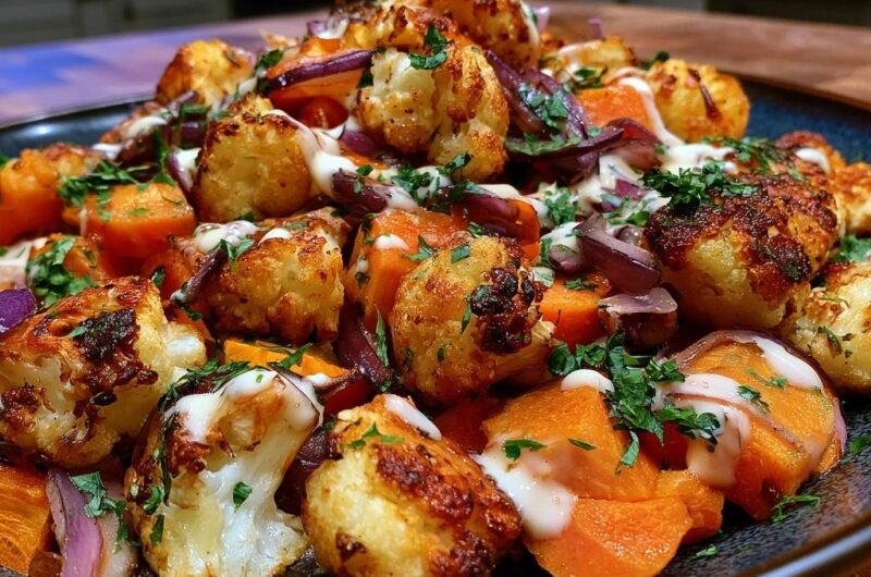 Röst-Blumenkohl mit Süßkartoffeln