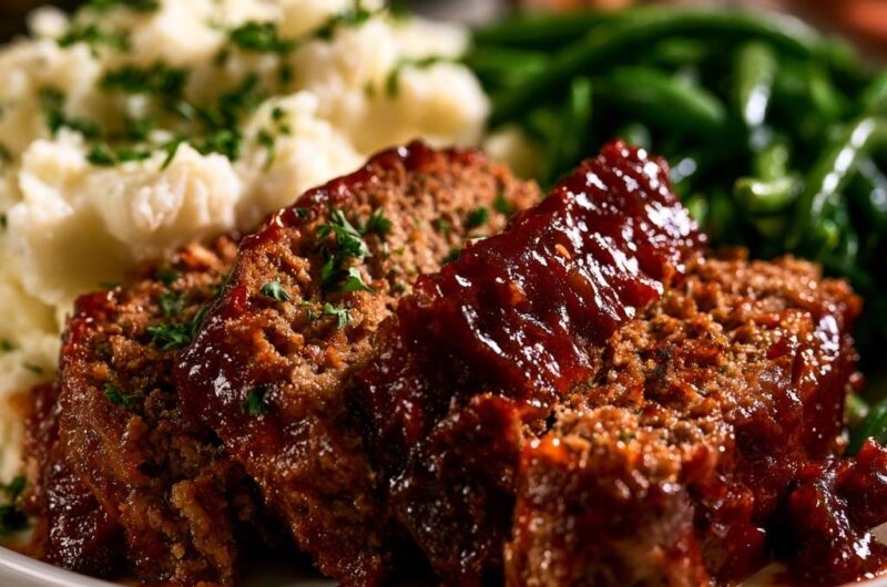 Saftiger Rinderhackbraten mit Glanz-Glasur