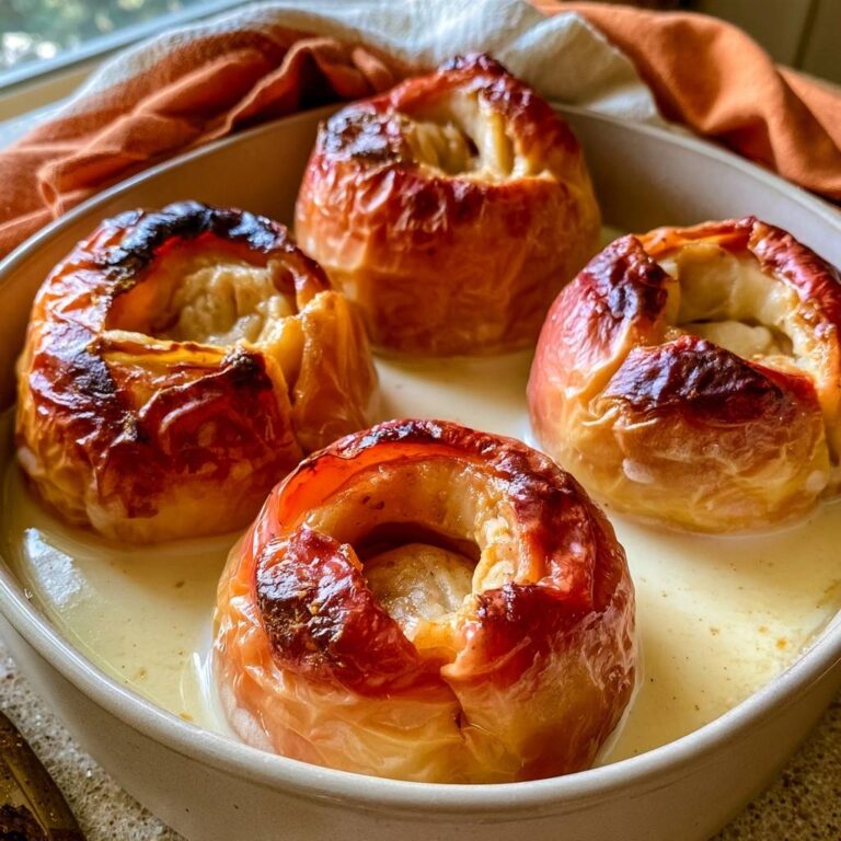 Bratäpfel mit Marzipanfüllung und Vanillesoße