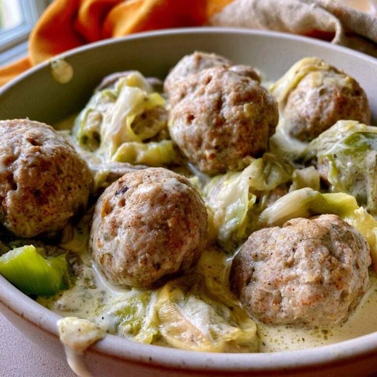 Buchweizenknödel mit cremigem Lauchrahm