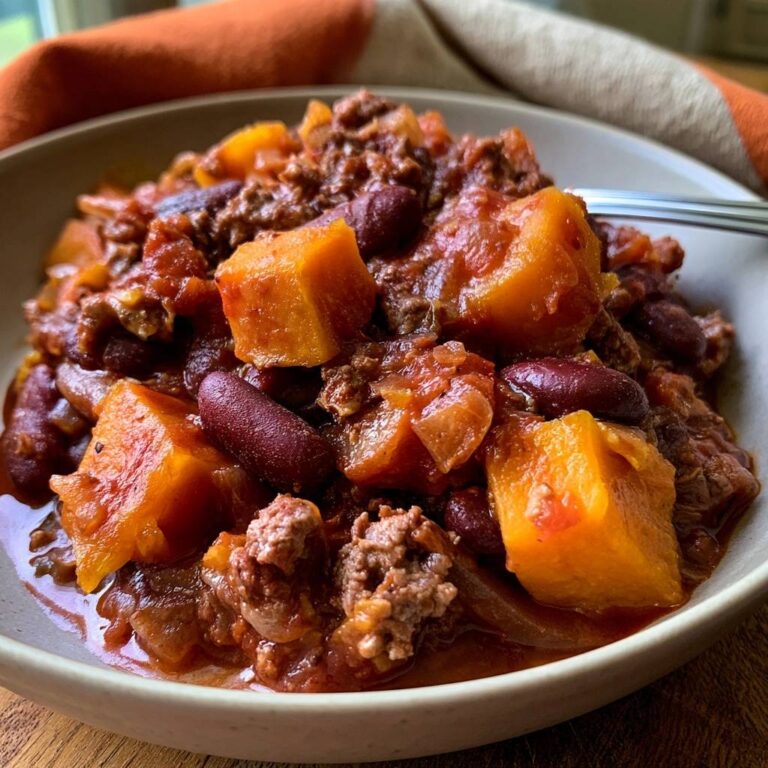 Chili con Carne mit Kürbis und Kidneybohnen