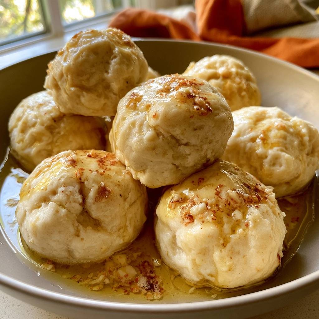 Fluffige Kürbis-Semmelknödel mit brauner Butter