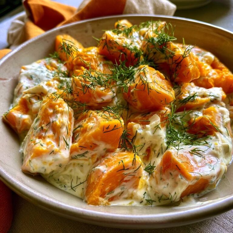 Geschmorter Kürbis mit Dill und Schmand