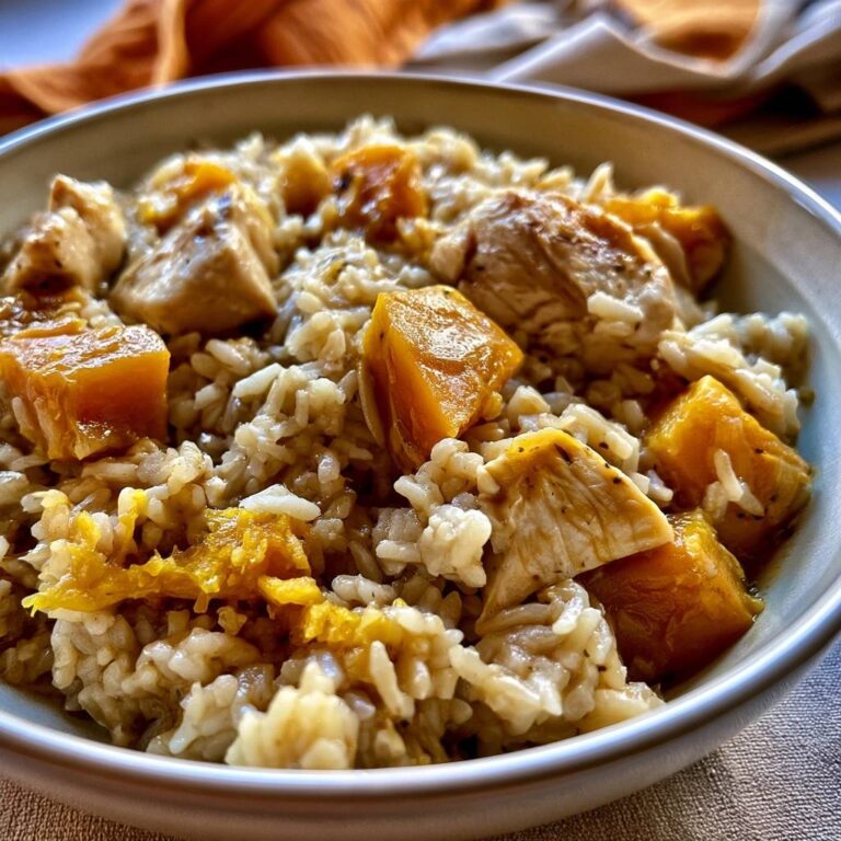 Hähnchen-Reis-Topf mit Kürbis