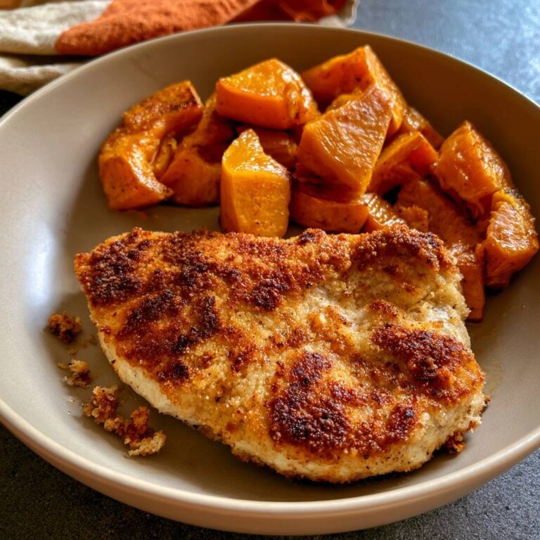 Hähnchenschnitzel mit Kürbisgemüse