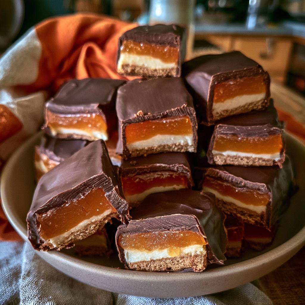 Hausgemachte Dominosteine mit Aprikosengelee und Marzipan