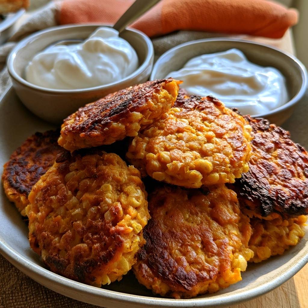 Kürbis-Bulgur-Bratlinge mit Joghurtdip