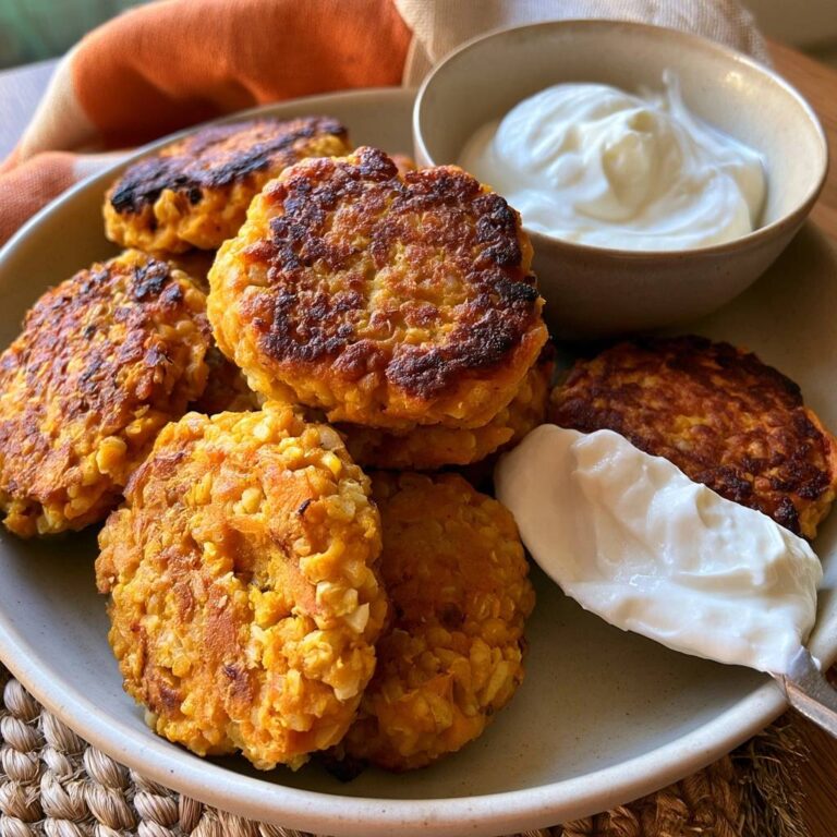 Kürbis-Bulgur-Bratlinge mit Joghurtdip