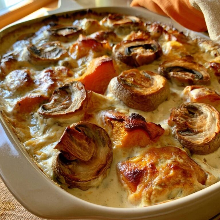 Kürbis-Champignon-Auflauf mit Schmand