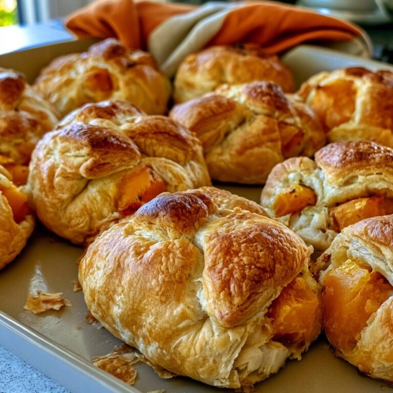 Kürbis-Hähnchen-Taschen aus Blätterteig