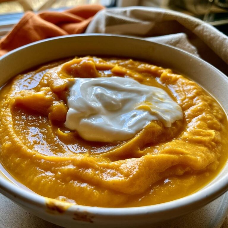Kürbis-Kartoffel-Suppe mit Schmand