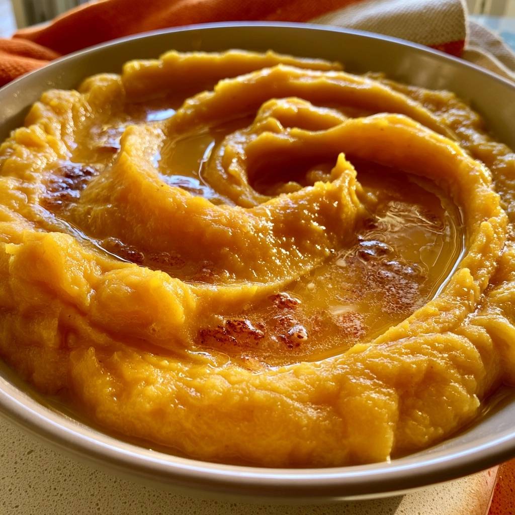 Kürbis-Kartoffelpüree mit brauner Butter