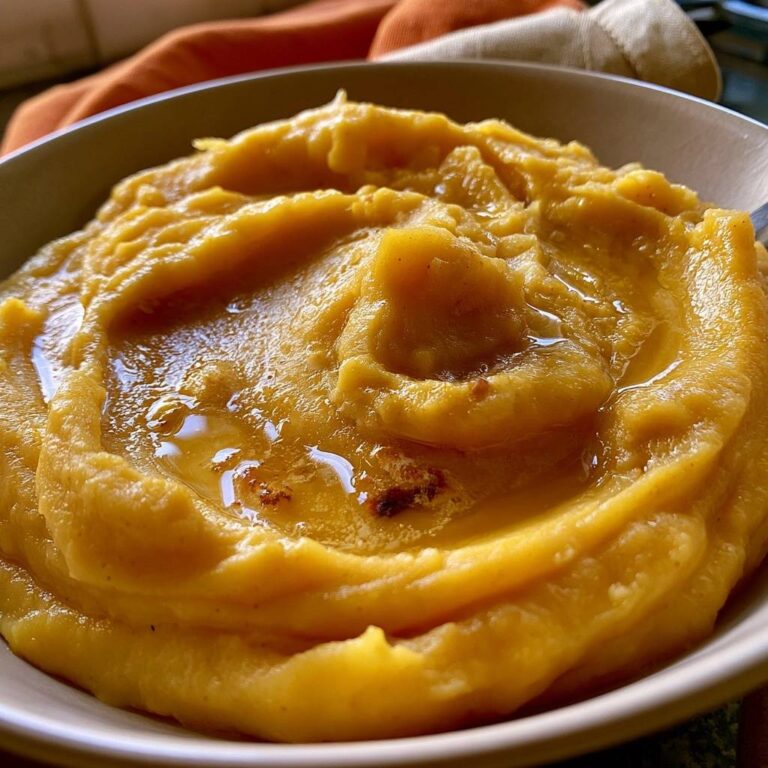 Kürbis-Kartoffelpüree mit brauner Butter