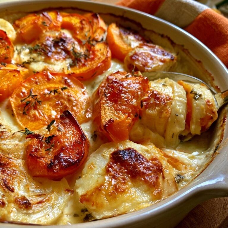Kürbis-Pastinaken-Gratin mit Thymian