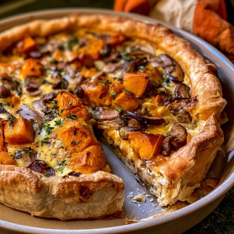 Kürbis-Pilz-Tarte mit Thymian