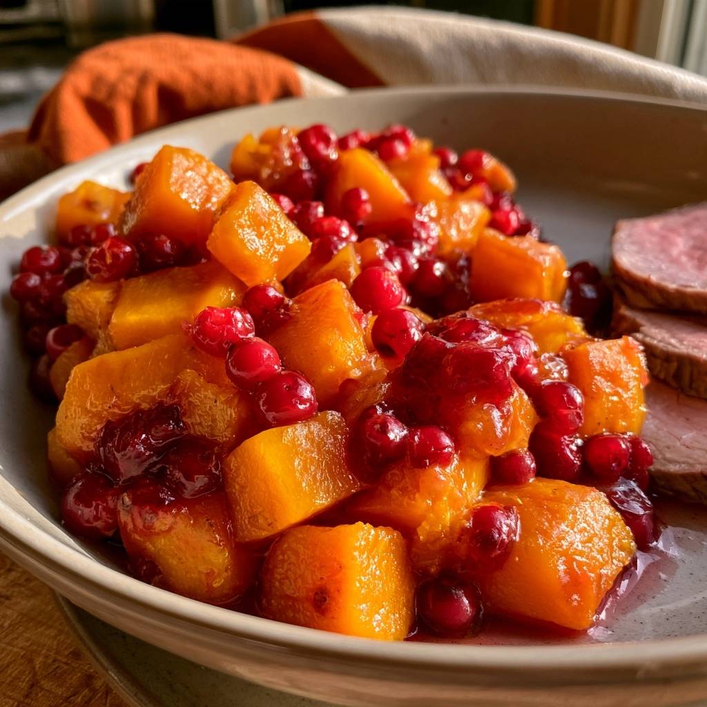 Kürbis-Preiselbeer-Kompott zum Braten